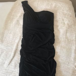 One shouldered black dress